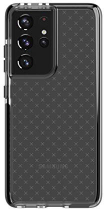 tech21 Evo Check for Samsung S21 Ultra 5G - Germ Fighting Antimicrobial Phone Case with 12 ft. Drop Protection, Smokey/Black