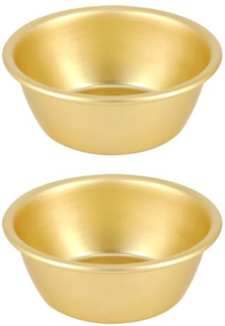 Cabilock 2Er Set Koreanische Makgeolli Schalen Aus Aluminium Goldene Schüsseln Für Reiswein Suppen Und Ramen 4.9 Zoll