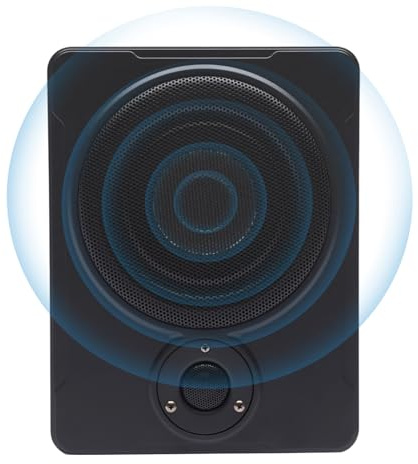 kangten Aluminiumlegierung Ultradünner Aktiv Subwoofer 8-Zoll-Tieftöne Audio Aktivsubwoofer Car Audio 600W Mehrere Kühllöcher Stereo Aktiv Lautsprecher unter dem Auto Untersitz Montiert Werden
