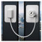 Window Restrictor Locks, 2 Pcs Self-Adhesive Window Door Restrictor Security Lock, Child Baby Safety Self Adhesive Security Wire Catch with Screws Keys, Fridge Door Lock No Punching