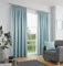 Fusion - Galaxy - Pair of Dim-out Pencil Pleat Curtains - 46 Width x 54 Drop (117 x 137cm) in Duck Egg