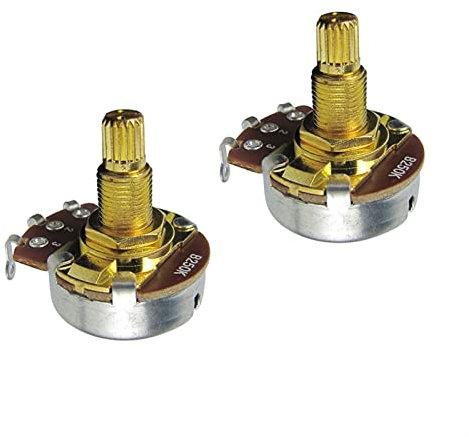 FLFL 2 Stück Full Size Long Split Shaft Potentiometer A500K/B500K/A250K/B250K Potis Tone Volume Control Für Gitarrenbass Gitarrenteile (Color : 2pcs B250K)