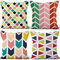 Aoihrraan 50x50cm 4er Set Dekorativ Kissenbezug Bunt Pfeil Geometrisch Muster Weicher Plüsch Quadratischer Kissenbezug Wohnkultur Für Bett Wohnzimmer Draussen Balkon Terrasse Patio Stuhl Garten Sofá