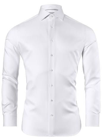 Vincenzo Boretti Hemd, Slim-fit/tailliert, Twill, Umschlagmanschette - super bügelfrei weiß 41-42