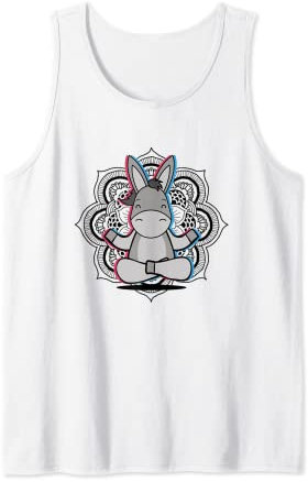 Yoga Esel Mandala Lotusblume Meditation Esel Tank Top