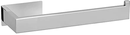 WENKO Turbo-Loc Handtuchhalter Genova Shine, dekorativer Wandhalter aus Edelstahl für Handtücher zum Befestigen ohne Bohren, ideal für Bad oder Gäste-WC, (B x H x T): 19,4 x 4,4 x 7,6 cm, Glänzend
