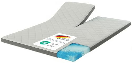 MSS e.K. Karo Gel Split Premium Matratzentopper 180x200 cm, Topper aus Gelschaum, rutschfeste Memory Foam Bettauflage mit atmungsaktivem Bezug, weiche Matratzenauflage 180 x 200 x 8 cm