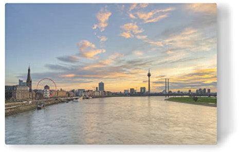 artboxONE Leinwand 60x40 cm Städte Skyline - Düsseldorf von Michael Valjak