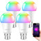 Boxlood Smart Bayonet Light Bulb, 4 Packs RGB Color Changing LED Light Bulb Work with Alexa Echo Google Home, 60W Equivalent, Dimmable 2700K-6500K Warm to Cool White, No Hub Required