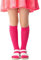 NOQ Enfants fille rayé genou-haut 100 DEN confortable doux chaud flexible chaussettes tout-petits décontracté mignon école uniforme robe sur-mollet une paire Molly, Raspberry 18/22 cm