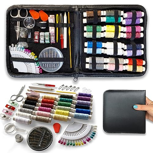 Trusew Large Sewing Kit with Thread and Needles for Beginners and Adults