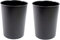 JVL Quality Vibrance Black Lightweight Plastic Waste Paper Basket Bin, Set of 2