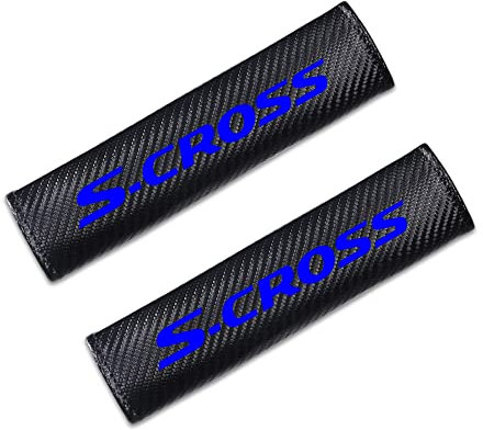 2 Stück Auto Kohlefaser Sicherheitsgurt Liner, Für Suzuki S-Cross Sicherheitsgurt Polster Weich Bequem Schulter und Nacken schützen,B