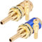 EATBALE M6 Wassergekühlter Gasadapter Schnellkupplung, Messing Schnellschlauchverbinder Schnellverbinder für MIG Wig-Schweißbrenner für Schweißbrenner (Gold und Blau, 2 Stück)