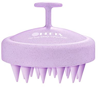 HEETA Kopfhaut Massagebürste, Kopfmassage Bürste mit weichen Silikonborstn, Haarmassagebürsten für die Haarpflege Entspannen Sie die Kopfhaut, Haarmassage für Männer, Frauen, Kinder, Haustiere, Lila