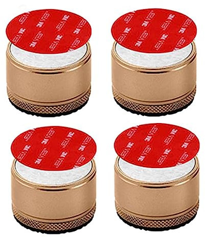FLIPP Verstellbare Stützfüße aus Metall, robuste Tischbeinerhöhung, Möbelfüße mit Silikonpolster, Sofa, Bett, Couchtisch, 4er-Set (Color : Gold, CH : 26-38mm)