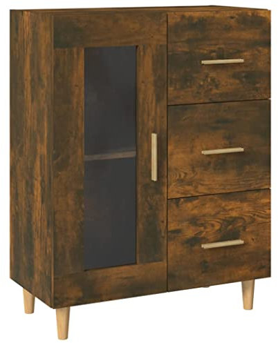 vidaXL Sideboard Kommode Anrichte Schrank Beistellschrank Mehrzweckschrank Standschrank Wohnzimmer Flur Räuchereiche 69,5x34x90cm Holzwerkstoff