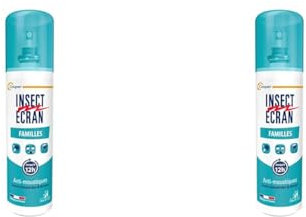 INSECT ECRAN - Anti-moustiques - Spray répulsif peau - Protection contre les piqûres de moustiques - Familles - 100 ml (Lot de 2)