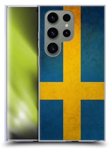 Head Case Designs Sweden Swedish Sverige Flag Vintage Fahnen Gel Handyhülle Hülle [Militärischer Schutzgrad] Kompatibel mit Samsung Galaxy S24 Ultra 5G