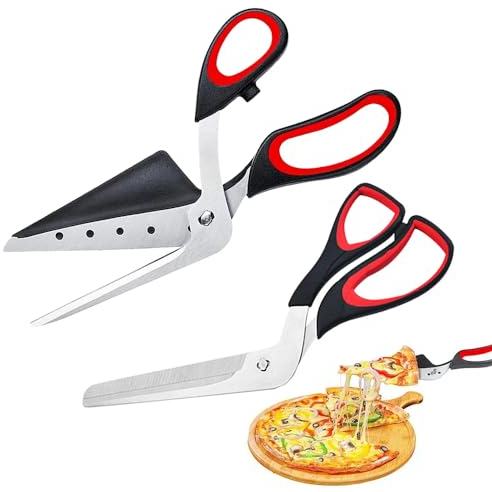 Professional Pizza Scissors Detachable Stainless Steel Blade Pizza Cutter Scissors Easy Cutting Pizza Spatula Slicer Tools (2pcs)