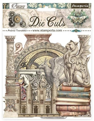 Stamperia - Die Cuts for Scrapbooks, Albums, Card Making, Bullet Journals and More, Laser Cut Cardboard Shapes, Easy to Glue, Perfect for Crafts and Gifting (Sir Vagabond in Fantasy World) (Assorted)