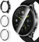 ivoler 3 Stück Hard PC Hülle mit Glas Displayschutz für Xiaomi Watch 2, Vollständige Abdeckung Schutzhülle Ultradünne Kratzfest Schutz Case, 2 Transparent + 1 Schwarz