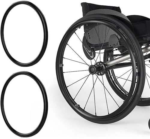 GImLy Rollstuhl Greifreifen Abdeckungen 22/24 Zoll rutschfest Und Verschleißfest Silikon Handschubabdeckung Hinterrad Sportrollstuhlabdeckung Greifring Schutzabdeckung,H,24inch.