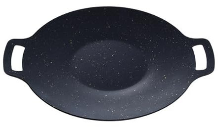 Grille de cuisson ronde en fonte avec poignées pour barbecue - 34 cm