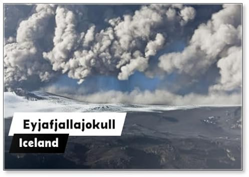 Eyjafjallajokull Vulkan, Design 3, Kühlschrankmagnet