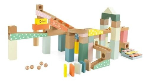Classic World Holz Murmelbahn Bausatz, 62tlg.