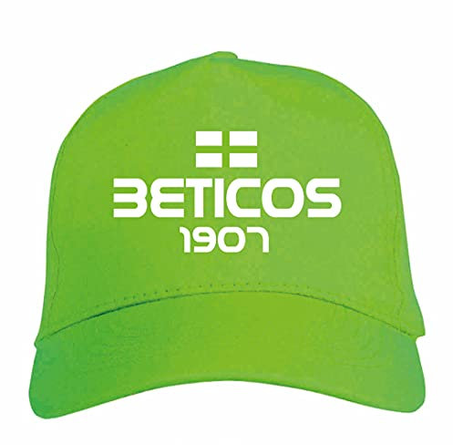 Generico Bestickte Kappe Spanien Sevilla Grün - Sport Ultras, aus Polyester, 5 Panels, Größenverstellung mit Klettverschluss, Weiß, One size