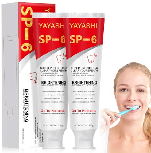 2 Stück Sp-6 Zahnpasta,Sp-6 Probiotische Zahnpasta,Zahnpasta Whitening 120g,Sp 6 Toothpaste,Probiotics Bright White Zahnpasta,Zahnaufhellung,Tiefenreinigungs-Pflegezahnpasta
