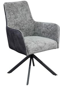 LC Home Esszimmerstuhl »Chicago« Webstoff/Microfaser braun Drehstuhl Armlehnstuhl Polsterstuhl Loungesessel Küchenstuhl (Anthrazit)