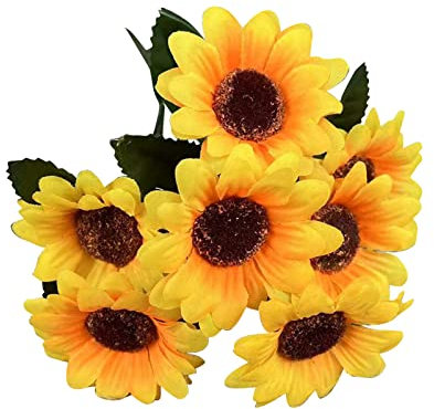 Fiori primaverili girasoli decorativi, teste artificiali, in seta, per matrimonio, bouquet di fiori artificiali, orchidee senza vaso (C, taglia unica)