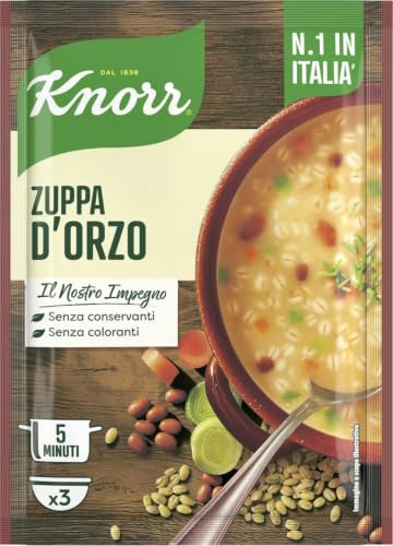 Knorr Zuppa D'Orzo, Piatti Pronti Knorr con Verdure da Agricoltura Sostenibile, Senza Coloranti, Senza Conservanti, Vegano, 105 g