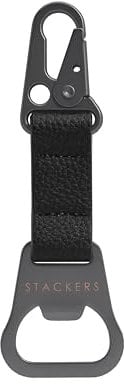 Stackers Black bottle opener keyring