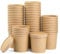 CaterCo Disposable Kraft Soup Containers with Lids - (16oz / 470ml - 50 Pack) Brown Paper Takeaway Paper Soup Cups, Microwave & Freezer Safe Ice Cream Container, Eco-Friendly (16oz / 470ml - 50 Pack)