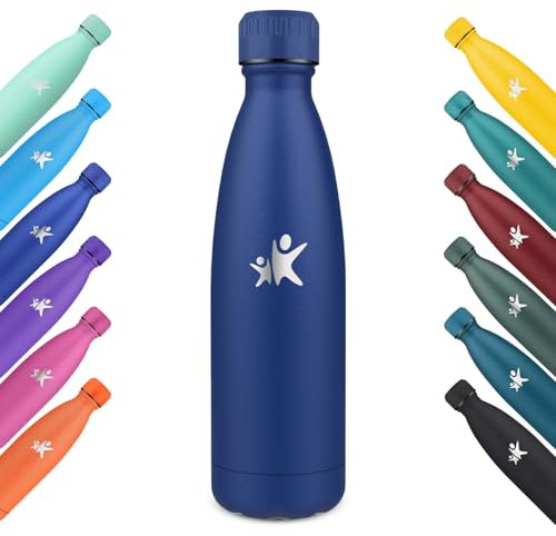 KollyKolla Bouteille Isotherme, 750ml, Gourde Inox sans BPA, Bouteille d'eau Reutilisable, Isolation Double Paroi, Gourde Isotherme Acier Inoxydable, pour Enfant, Adulte, Sport, École - Bleu Foncé