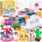 Pllieay Juego de cuentas de seguridad de 5 mm, 48 colores Melty Beads para manualidades, juego de cuentas de hierro, incluye plancha mejorada, 2 tablas de cortar, papel de planchar y accesorios de