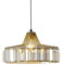 ZTTECH Modern Crystal Pendant Light Adjustable Height Metal and Glass Hanging Lamp E27 Socket Compatible with Dimmable Bulbs for Kitchen Dining Room Bedroom (Gold, 25cm)