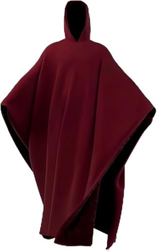 Weighted Cloak Hoodie - Extra Long Wearable Blanket Arcane Hoodie Red - Oversized Sweatshirt Blanket Cloak with Sleeves - Super Soft Warm Loose Hooded Cape Tops for Anxiety Relief, Unisex