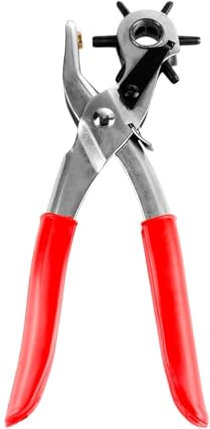 Heavy Duty Revolving Leather Hole Punch with 6 Size, Leather Belt Hole Puncher Tool For DIY Projects Punch Tool Kit, Belt Holes Puncher For Fabric, Shoes and Crafting(COLOR:silver)