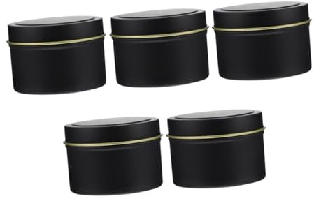 5 Stück Schwarze Kerzen Dosen aus Eisen für Selbstgemacht Handarbeit