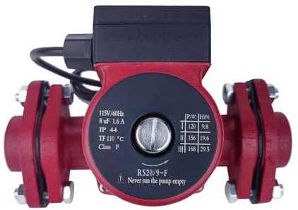 Adjustable Small Submersible Pump Three-Speed Speed Control Flange Circulation Pump 55L/min Water Pressure Booster Pumps for Hot Water Circulating(RS20-9-F-168W)