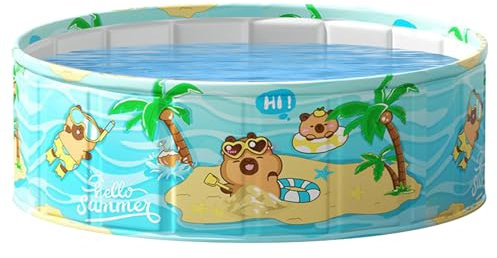 Bajbumgn Klappbarer Aufblasfreier Swimmingpool,Kinder Planschbecken Klappbar - PVC Wasserdicht Tragbar Platzsparend Für Wasserspaß Im Garten