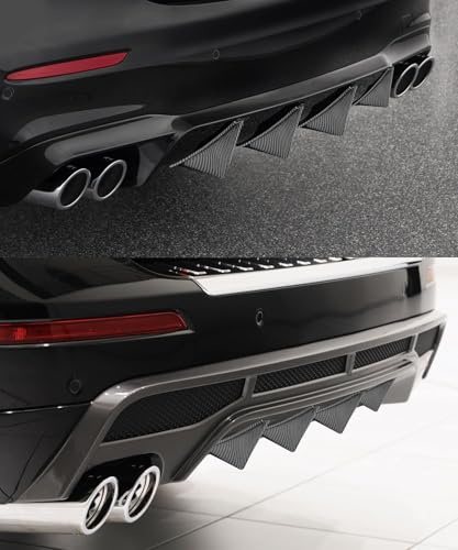 4 Stück Auto Heckstoßstange Spoiler Diffusor für Mazda 6 Kombi 3 (III) GJ/GL Facelift I 2018-2024, Auto Shark Heckdiffusorflossen Dreieckiger Heckspoiler Auto Mini Spoiler Wing,15cm/Biegung