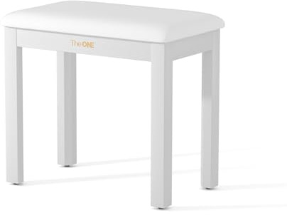 The ONE Leather Piano Bench, Seat for Piano Keyboard White