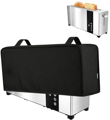 Beautyflier Dust Cover for Bella 2 Slice Slim Toaster, Waterproof and Dustproof Nylon Protective Covers for 10'' Long Slot 2 Slice Toaster, with Handle, Hanging Strap (Cover Only)