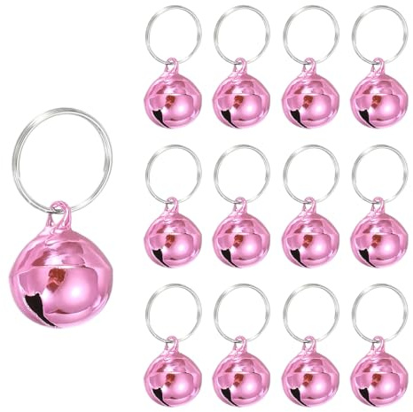 PATIKIL 12PCS Campanellini Per Cani Mini Campanelli Per Gatti Campanellini Per Collari Di Animali Domestici Portachiavi Carini In Metallo Con Sonagli Forti Per Collari Di Cani Rosa