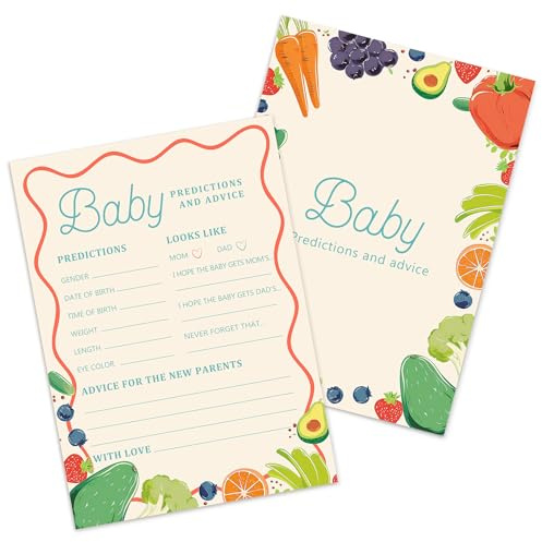 25 x Baby-Vorhersagekarten, Babyparty-Party-Spiele, Ratschläge (Retro lokal gewachsen)
